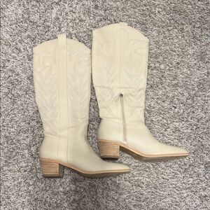Cream Western Boots